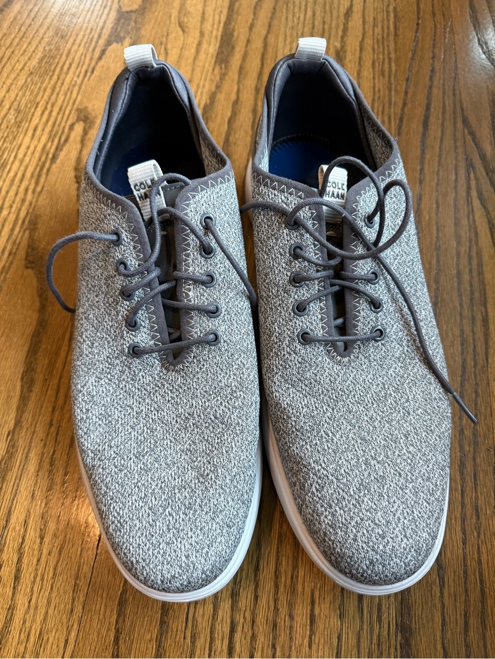 Cole Haan Men's Grey Knit Lace-Up Sneakers